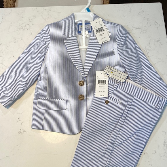 NWT! Florence Eiseman Seersucker Suit 2T